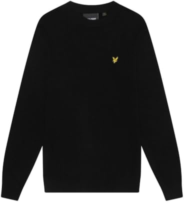 Lyle & Scott Mens Lambswool Blend Crew Neck Long-Sleeved Jumper (XL) (Jet Black Marl)