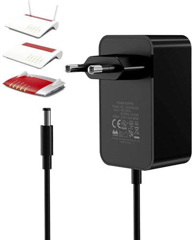 12V 3A Netzteil Ladegerät Kompatibel für AVM Fritz!Box 7690, 7510, 7590,7560,7430, 7390, 6690, 7540, 7530, 7510, 7490, 6490,5590,5530...WLAN Router und Telekom Speedport Smart Steckernetzteil-schwarz