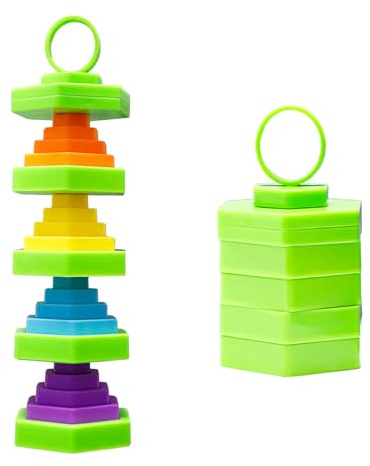 Tabanzhe Folding Fidget Block, Hexagon Stress Relief Desk Accessory,Expandable Handheld Sensory Gadget for Adults,Portable Finger Activity for Office Work Travel