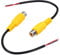 sourcing map 6 Inch Yellow RCA Female Plug Jack Connector Adapter to Bare Wire Open End Audio Video RCA Cable for Amplifier Speaker Wire Pack of 2