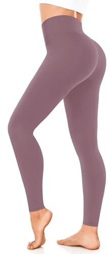 FuelMeFoot Leggings Damen High Waist Blickdicht Leggins mit Bauchkontrolle Slim Fit Angenehm Weiche Elastische Sportleggings 1 Pack-14-Rosa S/M