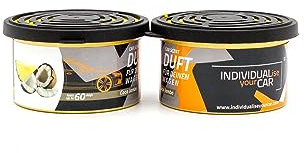 IndividualiseYourCar Duftdose Autoduft Dose - verschiedene Düfte Minze, Kokos/Ananas, Limette, Vanille, Kaugummi, Kirsche (2er Set, Coco Jambo)