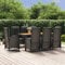 IKAYAA Rattan Essgruppe 8 Personen Gartenmöbel Essgruppe mit Verstellbare Hochlehner Stühlen Garten Sitzgruppe Schwarz Rattan Gartenmöbel Set mit Auflagen Sitzgarnitur mit 190 cm Tisch