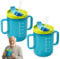 HOVCEH 2 PCS Elderly Spill Proof Cups, 280 ml Unspillable Cup with 2 Handles, Elderly Drinking Cup, Feeding Cup Drinking Cup with Lid and Straw, Adult Sippy Cups for The Elderly Non Spill (Blue)