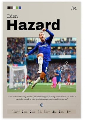 GJHTQLP Eden Hazard Leinwand-Poster, Schlafzimmer, Dekoration, Landschaft, Büro, Raumdekoration, Geschenk, 30 x 45 cm