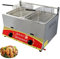 WOTZOV Freidora Comercial de Acero Inoxidable con Doble Tanque y Dos cestas y Tapas extraíbles. Ideal para Papas Fritas, Pavo y Pollo. Ideal para restaurantes, Bares de com
