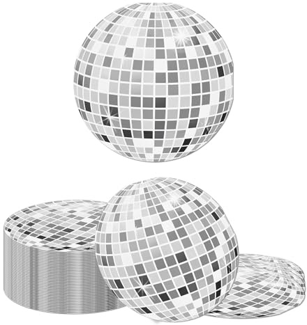 Kotkiddy 40 STK Disco Ball Servietten Einweg 2 Lagig 32cm X 32cm 70er 80er 90er Jahre Motto Geburtstag Junggesellinnenabschied Hochzeit Cocktail Party Dekoration
