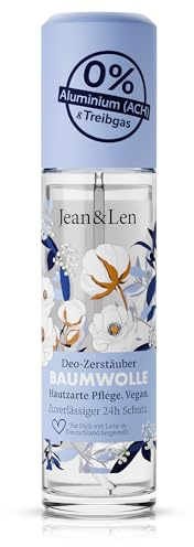 Jean & Len Deo-Zerstäuber Baumwolle, 24 Stunden zuverlässiger Schutz vor Körpergeruch und Achselnässe, hautzarte Pflege, Deo ohne Aluminiumsalze, vegan, 75 ml