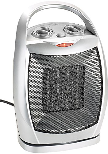 Sichler Haushaltsgeräte Keramikheizer: Kompakter Keramik-Heizlüfter mit Oszillation, 3-stufig bis 1.500 Watt (Heizlüfter Wohnmobil, Keramiklüfter, Schreibtisch Steckdose)