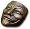 Luxus V wie Vendetta Maske Guy Fawkes Anonymous Replika Demo Anti Mask in Gold-Bronze