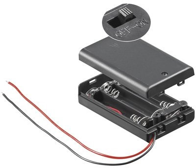 BestPlug Batterien-Halter mit ON Off Schalter und Deckel für 3 Micro AAA Batterien Größe S 1.5V LR03, Schwarz