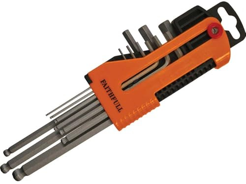 Faithfull Long Arm Ball End Hex Key Set, 9 Piece (1.5-10mm)
