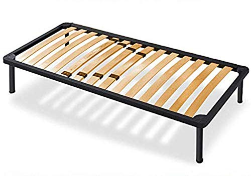 EVERGREENWEB MATERASSI & BEDS Lattenrost XXL aus orthopädische extra stark Stahlrahmen mit 14 Leisten Schichtholz H35 cm - 90X200 | Tecna Plus