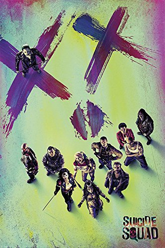 Suicide Squad - Face - Retro Druck Plakat Film Poster - Größe 61x91,5 cm + 1 Ü-Poster der Grösse 61x91,5cm