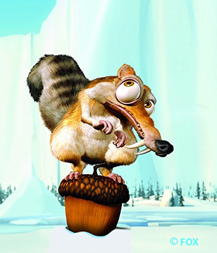 Kleiber Ice Age - Scrat Sitting on a… gewebte Applikation, 100% Polyester, farbig, 6 x 6 x 0,1 cm