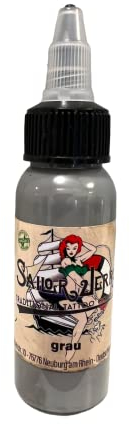 SAILOR GRAU 30ml - vegan - deutsche Tattoofarbe mit Zertifikat - INKgrafiX® IG04192 Tattoo INK Grau Grey