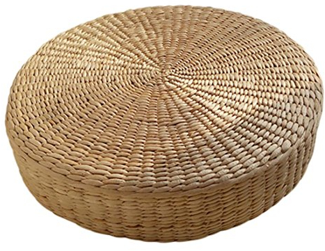 ACAMPTAR 40Cm Tatami Kissen Rundes Stroh Geflecht Handgefertigt Kissen Boden Yoga Stuhl Sitz Matte