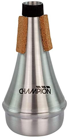 Champion Hochwertige, verstellbare Trompete/Piccolo-Dämpfer | Hochwertiger Aluminiumdämpfer mit Korkeinfassung und schützendem Filz B & – Schwarz/Aluminium/Kork