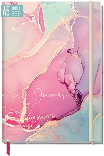 paper&you® Bullet Journal dotted A5 mit Gummiband Silky Pink 156 Seiten, Notizbuch gepunktet, Tagebuch - nachhaltig & klimafreundlich