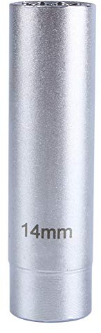EBTOOLS pour 14mm spark plug socket pour cle bougie 14mm pour cle bougie 14mm pour douille à bougie 14 longue 12 pans Outil de retrait de clé à bougie 14 mm haute visibilité 3/8 outil de retrait de