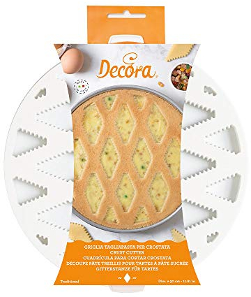 DECORA, 0215802 Pastiera-Kuchengitter aus Kunststoff, Ideal zum Dekorieren der Pastiera, Ø 30 cm, Hergestellt in Italien. Patentiertes Design.