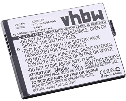 vhbw Akku kompatibel mit HTC Advantage X7500, X7510 Handy Smartphone Telefon (2000mAh, 3,7V, Li-Ion)
