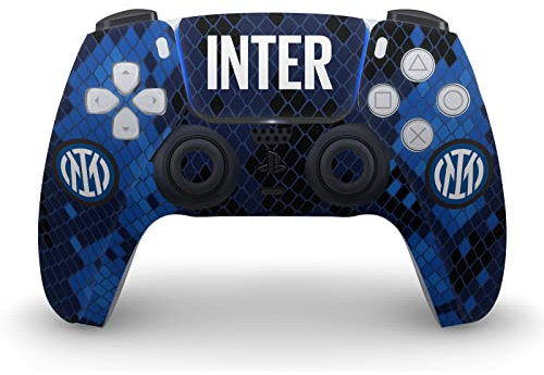 Head Case Designs Licenza Ufficiale Inter Milan Home 2021/22 Kit Crest Opaca in Vinile Frontalino Sticker Gaming Pelle Adesivo Compatibile con Sony Playstation 5 PS5 DualSense Controller