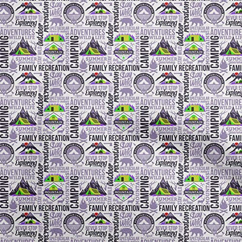 oneOone Baumwoll Flex Stoff In Staubigem Violett, Camping Bastelprojekte, Dekostoff, Bedruckte Meterware, 40 Zoll Breit