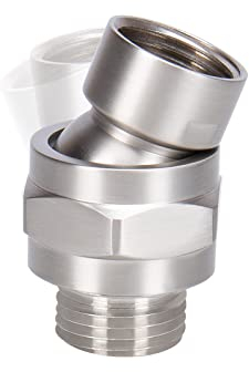 NearMoon Shower Head Swivel Ball Adapter - Solid Brass Shower Connector Ball Joint Adjustable Universal Shower Arm Extension Component (Brushed Nickel)