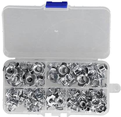 Dadi a T Zincati, Dadi a T in Acciaio Zincato Protezione Contro la Corrosione Kit di Dadi a Griffe per Mobili in Legno(90 pezzi)