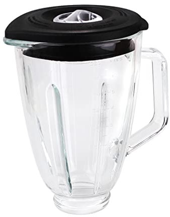 Anbige Replacement parts Round Glass Jar with lid, Compatible with Hamilton Beach Blenders (6 cup)