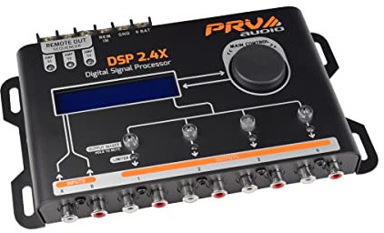 PRV AUDIO Car Audio DSP 2.4X Digital Crossover ed Equalizzatore 4 Canali Full Digital Signal Audio Processor DSP con Sequencer Remote Relay