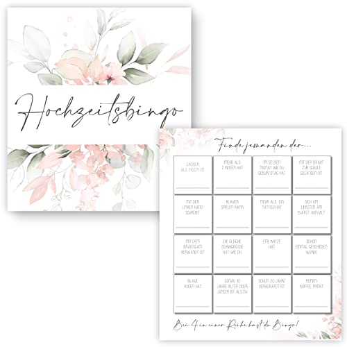 25 x Hochzeitsbingo Hochzeitsquiz Hochzeitsspiel Hochzeitsspiele für Gäste Hochzeitsspiel Brautpaar Hochzeitsgeschenk Hochzeitsfeier Bingo Hochzeit Boho