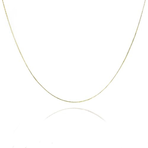 NAG.HC Catenina in argento Sterling 925 da 0,8 mm, delicata catena veneziana, oro e argento, piccola, sottile e resistente, di qualità, 35,6-76,2 cm(oro16/40.6cm)