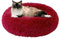 jiuzcare Hundebett Rundes PlüSch Katzenbett Haustierbett PlüSch Hundebett Katzenbett SchöNe Tierbett Super Weich Doughnut-Form Haustierbett FüR Katzen Donut Kissen Hundebetten FüR Kleine Hunde (Red)