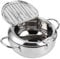 Deep Fryer Pot, Japanese Tempura Mini Deep Fryer Stainless Steel Frying Pot with Thermometer High Temperature Resistant Nonstick Tempura Fryer Pan for French Fries, Fish and Shrimp (Small 20cm)