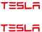 Tesla Emblem Aufkleber Auto 3D Metall Logo Aufkleber Für Tesla Modell 3/X Modell S/Y Kofferraum Buchstaben Emblem Badge Styling Aufkleber Trim Zubehör (Rot)
