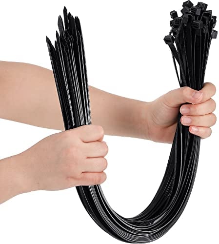 Shappy 50 Pcs Zip Ties Heavy Duty Strong Large Cable Wire Ties Zip Ties Industrial Sturdy Wire Ties, Awnings Tying Branches Bundling of Crops Fixed Water Pipes (Black, 12 Inch) (DS-Shappy-2956642)