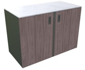 MS VISCOM Modulare Outdoor Küche - Eck oder freistehendes Element, Holzdekor - amerikanische Walnuss