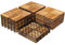 COSTWAY Holzfliesen Balkon 30 x 30CM, Akazienholz, 27er Set Terrassenfliesen 2,43m², Balkonfliesen mit Klicksystem, Bodenbelag wetterfest für Terrasse, Balkon & Garten, Holzfarbe (Karo Muster)
