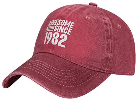874 Baseballkappe Ehrfürchtig Seit 1982 40. Geburtstag 1982 Baseball Cap Unisex Basecap Baseball Sport Baseballkappe Mütze Für Ausflug Outdoor Athletic