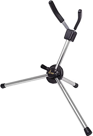 CalmGeek Foldable Soprano Saxophone Stand Portable Sax Metal Floor Stand Holder with Carry Bag