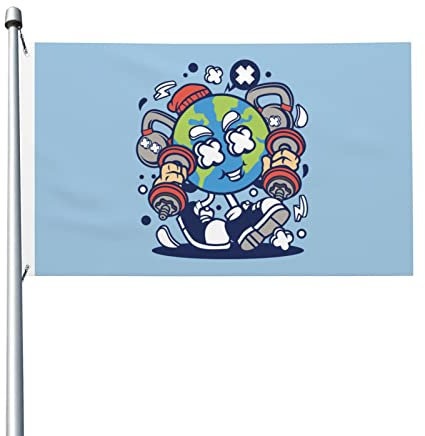 Langlebige World-Fitness-Flaggen, 90 x 150 cm, Banner für den Außenbereich, Garten, Terrasse, Flagge, doppelseitiger Druck, Flaggen für den Innenbereich, Urlaub, Party, 3 x 5 Flaggen