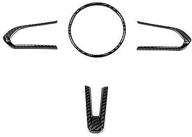 DENGG Auto Lenkrad Abdeckung Carbon Rot Silber Schalter Aufkleber Rahmen Trim Für Mazda 3 MX-30 CX-50 CX-60 CX-30 Zubehör 2022-2023(Carbon 123)