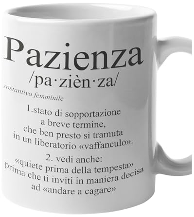 fashwork Tazza divertente Pazienza definizione ironica simpatica Mug 11oz
