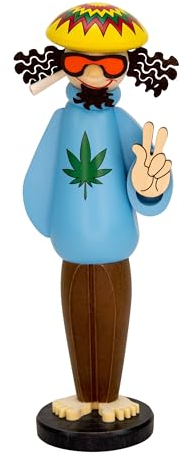 Rudolphs Schatzkiste Räuchermann Bob der Kiffer bunt BxHxT 9x26x7cm NEU Rauchen Rauchfigur Rauchmann Räucherfigur Räucherkerze Smoker Kerze Figur Mann Holz Seiffen Erzgebirge Holz Schnee Dekoration