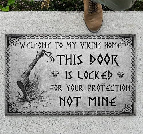 Bodenmatte Willkommen bei My Viking Home Eingangsbereich Teppiche Heimdekoration 16x24