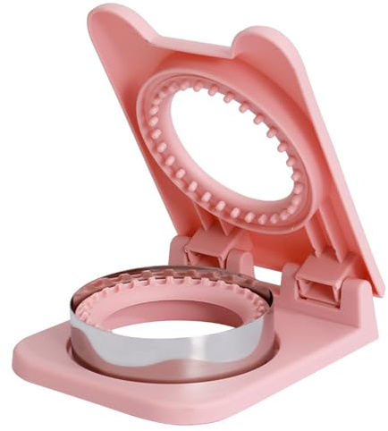 HPYSHP Stainless DIY Sandwich Crimpers,Bread Sandwich Square Cutters Maker,Breakfast and Lunch Sandwich Cutter and Sealer,for Boys,Girls and Adult (Pink)