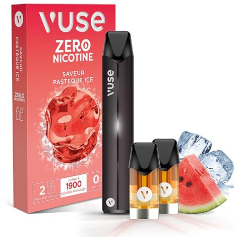 VUSE Cigarette Électronique Kit Complet - 1 Vuse Pro + 2 Capsules e-Liquide pour Vuse Pro – Recharge pour Cigarette Électronique - Saveur : Pastèque Ice