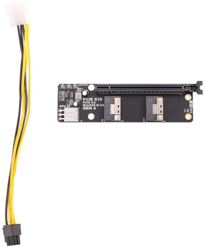 Lckiioy Gen4 2 Ports SlimSAS 8I X2 auf PCIE 4.0 X16 Slot Adapter Board Ersatzteile Zubehör für Netzwerkkarte Grafikkarte Capture Card